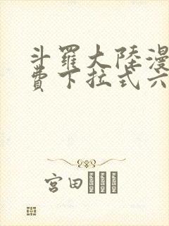 斗罗大陆漫画免费下拉式六漫画网