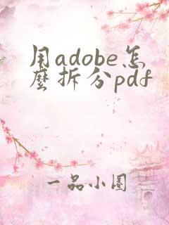 用adobe怎么拆分pdf
