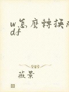 w怎么转换成pdf