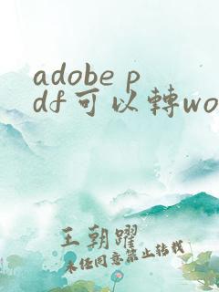 adobe pdf可以转word吗
