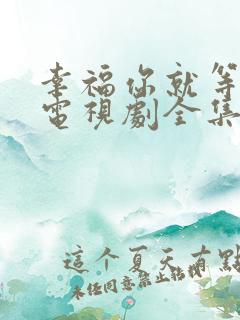 幸福你就等等我电视剧全集免费观看