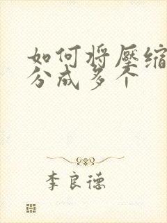 如何将压缩文件分成多个