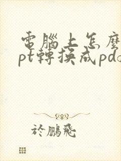 电脑上怎么把ppt转换成pdf