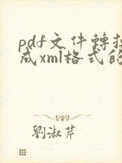 pdf文件转换成xml格式的教程