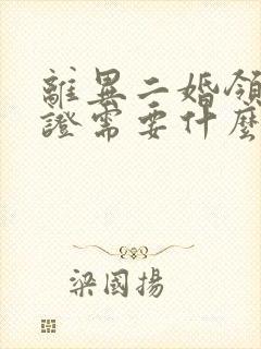 离异二婚领结婚证需要什么证件