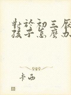 对于初三厌学的孩子怎么办