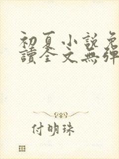 初夏小说免费阅读全文无弹窗