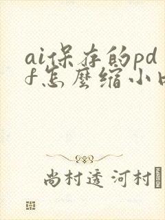 ai保存的pdf怎么缩小内存