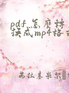 pdf 怎么转换成mp4格式的文件