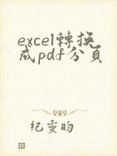 excel转换成pdf分页