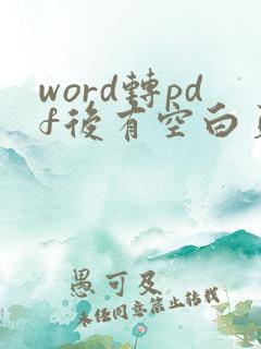 word转pdf后有空白页怎么处理