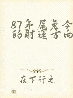87年属兔今年的财运方向