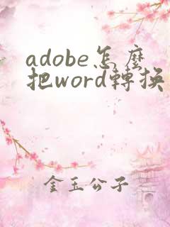 adobe怎么把word转换成pdf