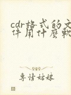 cdr格式的文件用什么软件打开