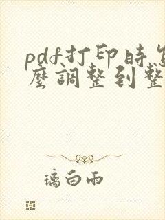 pdf打印时怎么调整到整个页面