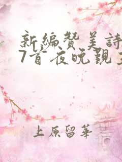 新编赞美诗157首夜晚觐主歌