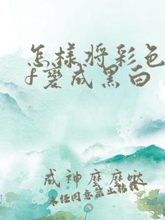怎样将彩色pdf变成黑白
