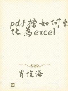 pdf档如何转化为excel
