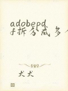 adobepdf拆分成多个文件