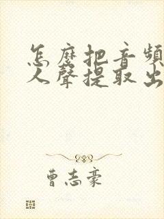 怎么把音频中的人声提取出来