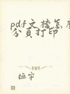 pdf文档怎么分页打印