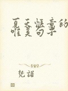 夏天惬意的生活唯美句子