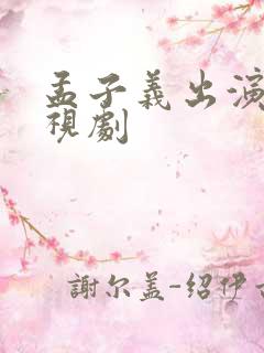 孟子义出演的电视剧