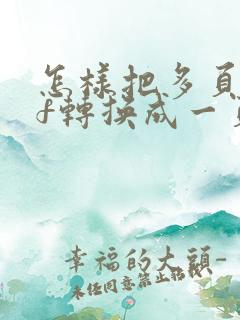 怎样把多页pdf转换成一页pdf
