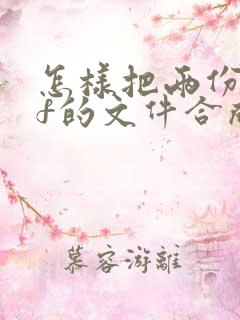 怎样把两份pdf的文件合成一份