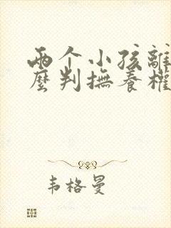 两个小孩离婚怎么判抚养权