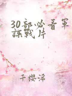 30部必看军统谍战片