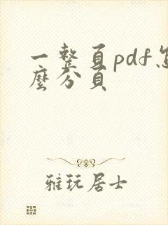 一整页pdf怎么分页