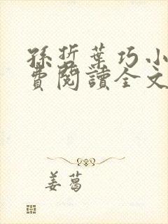 孙哲叶巧小说免费阅读全文最新章节
