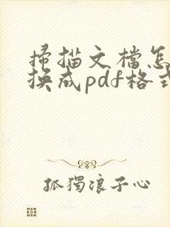 扫描文档怎么转换成pdf格式