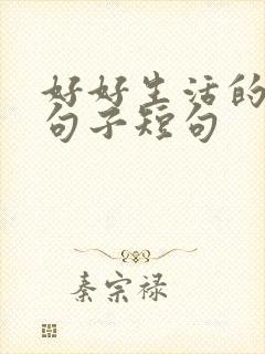好好生活的唯美句子短句