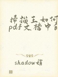 扫描王如何去除pdf文档中的水印
