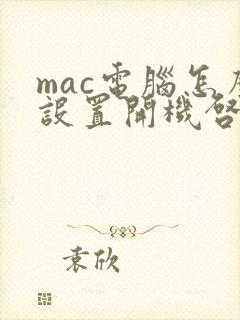mac电脑怎么设置开机启动项