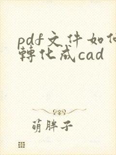 pdf文件如何转化成cad