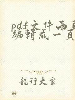 pdf文件两页编辑成一页