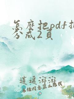 怎么把pdf拆分成2页
