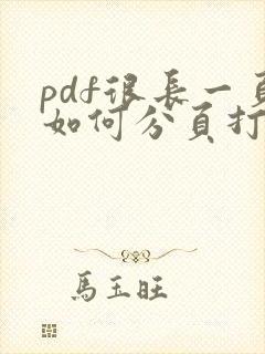 pdf很长一页如何分页打印