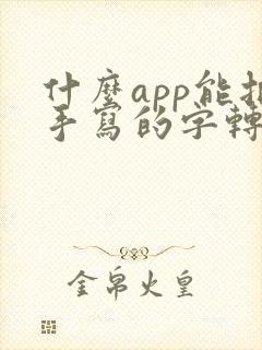 什么app能把手写的字转换成电子版