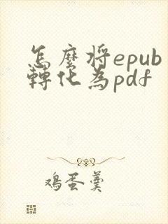 怎么将epub转化为pdf