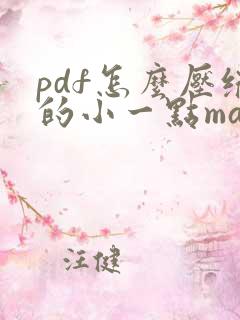 pdf怎么压缩的小一点mac