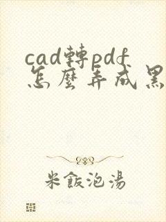 cad转pdf怎么弄成黑白的