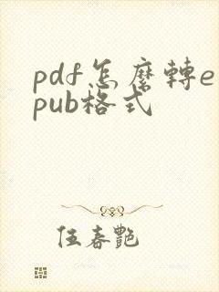 pdf怎么转epub格式