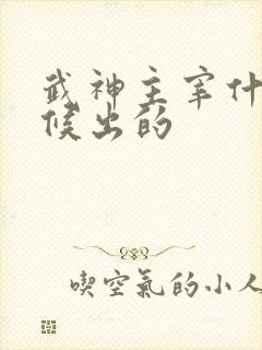 武神主宰什么时候出的