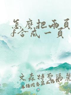 怎么把两页pdf合成一页