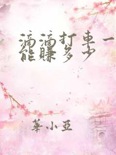 滴滴打车一个月能赚多少