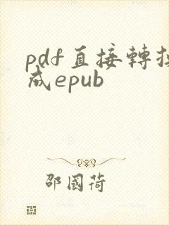pdf直接转换成epub